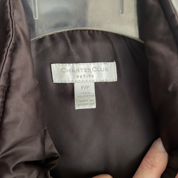 Chocolate brown vest with gold zipper, snaps etc. petite - Picture 4 of 5